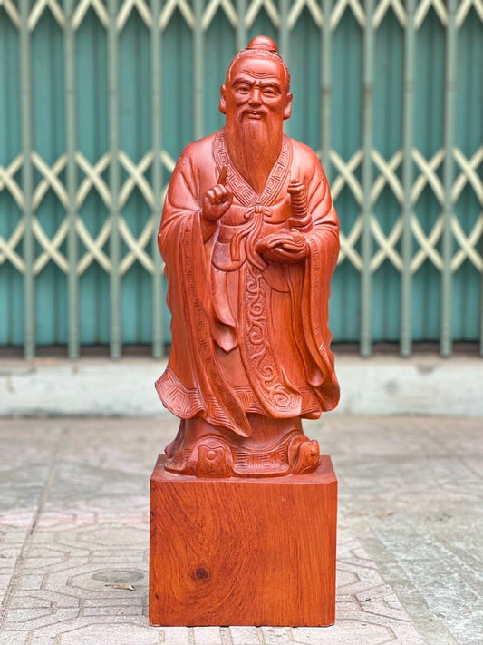 Tượng Gỗ Không Tử Gỗ Hương Đá Cao 80cm