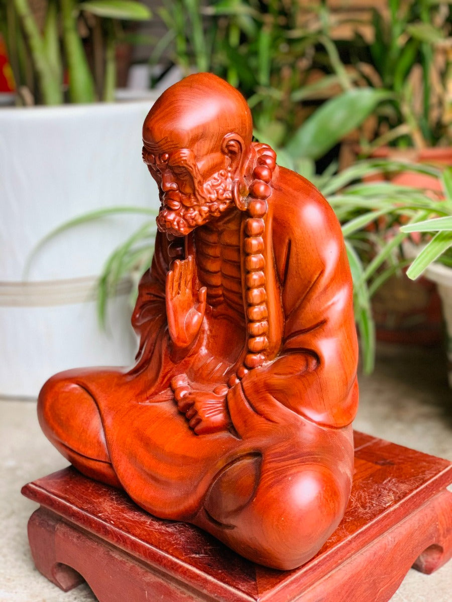 Tượng Bồ Đề Đạt Ma Ngồi Thiền Gỗ Hương