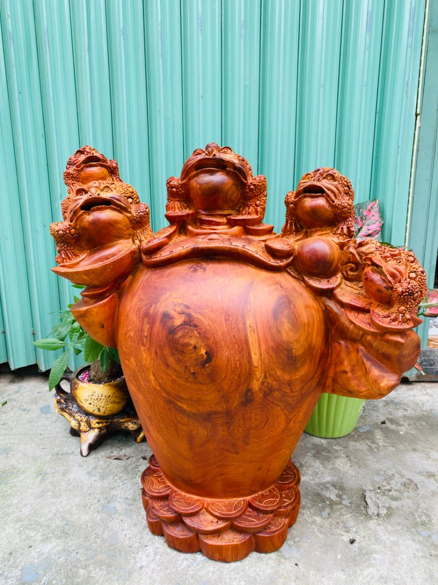 Thiềm Thừ Trấn Chum - Ngũ Cóc Tài Lộc  Gỗ Hương