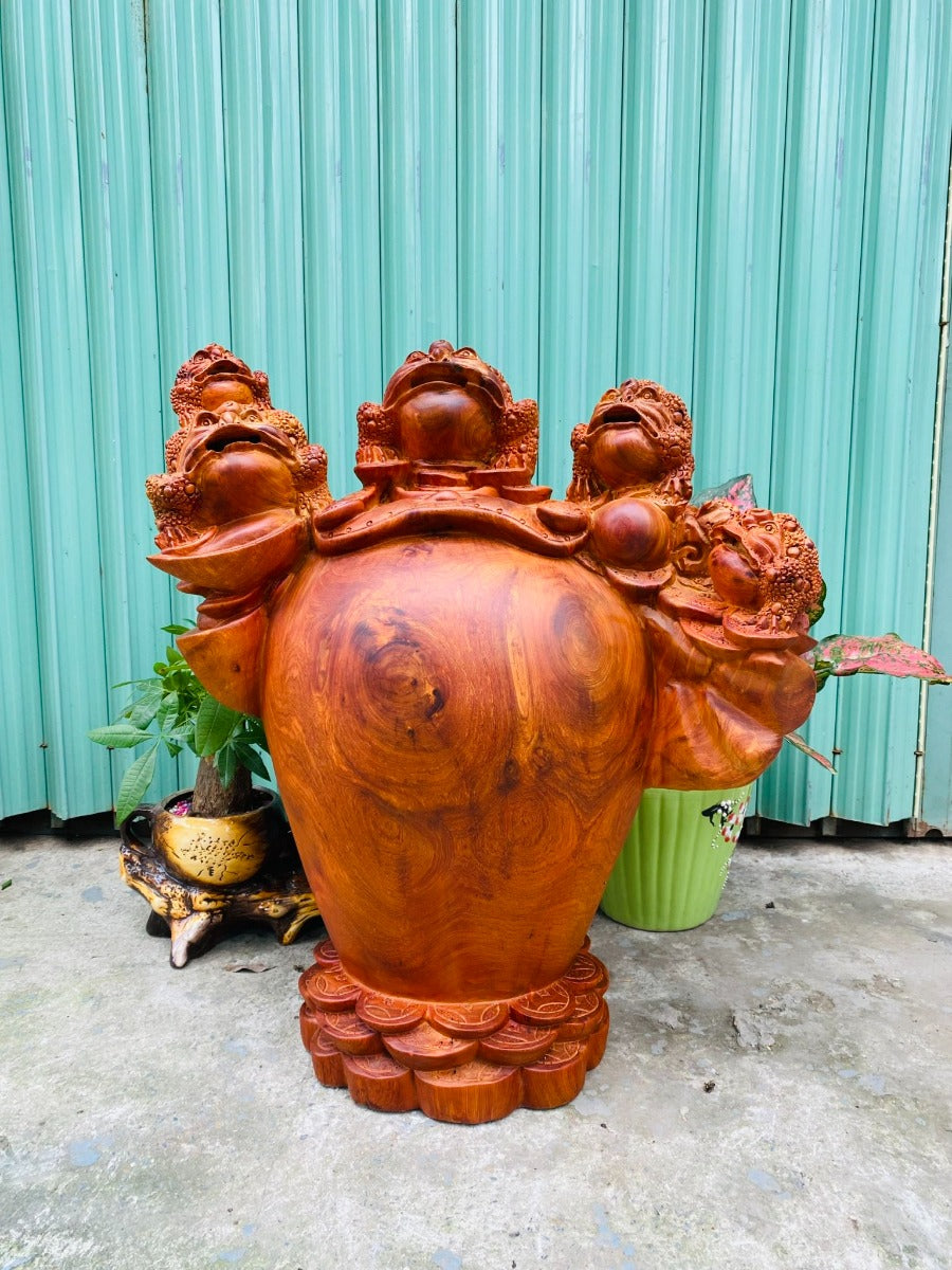 Thiềm Thừ Trấn Chum - Ngũ Cóc Tài Lộc  Gỗ Hương