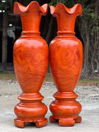 Cặp Lục Bình Gỗ Hương Đỏ Nam Phi Cao 140 cm