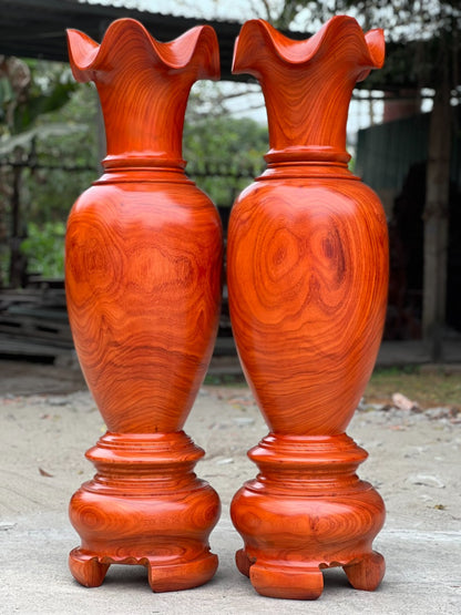 Cặp Lục Bình Gỗ Hương Đỏ Nam Phi Cao 140 cm