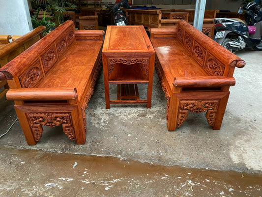 Bộ Trường Kỷ Tứ Quý Chân 13 Chỉ Gỗ Hương Đá