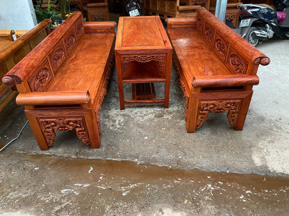 Bộ Trường Kỷ Tứ Quý Chân 13 Chỉ Gỗ Hương Đá