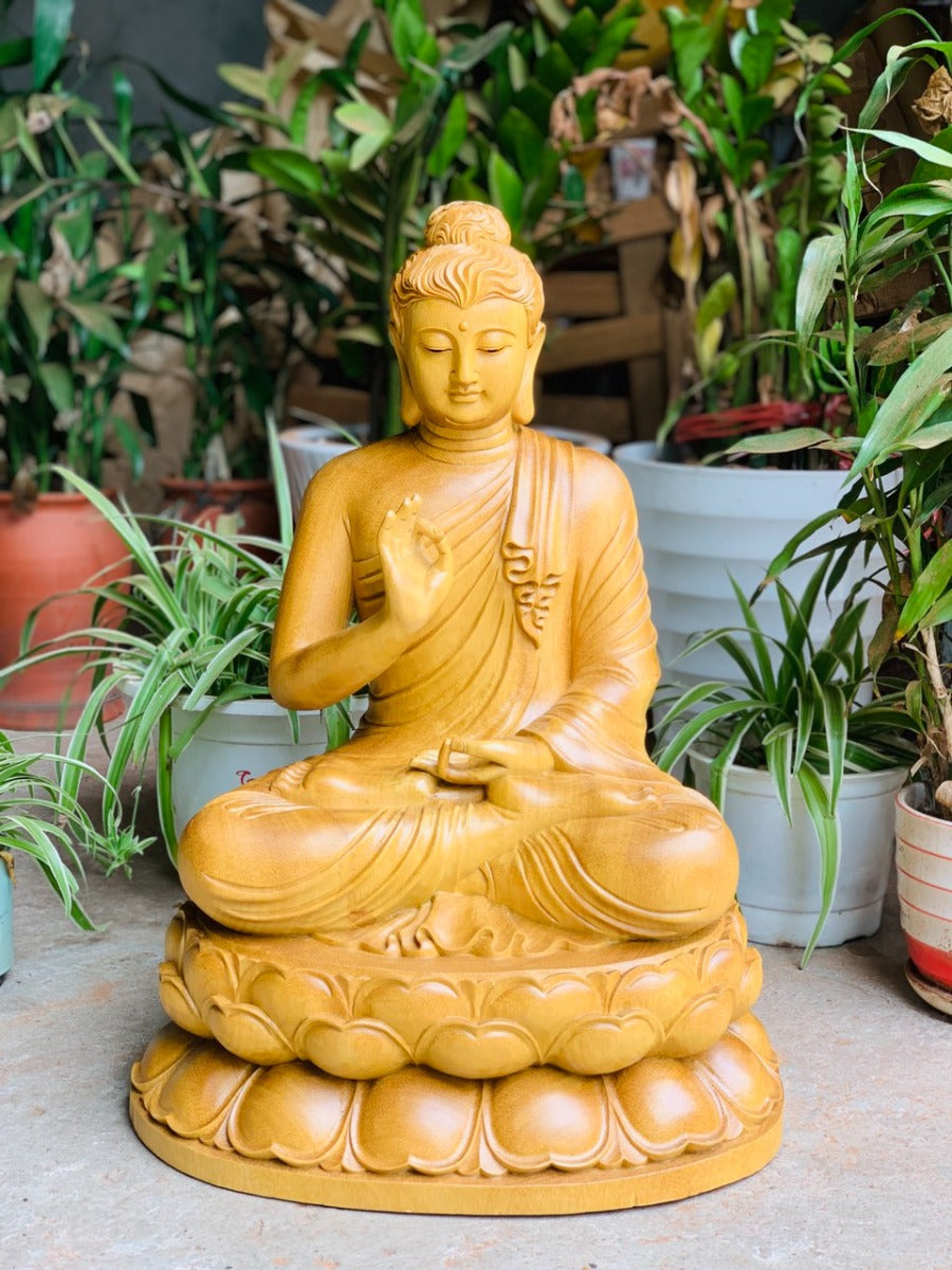 Tượng Gỗ Bổn Sư Thích Ca Thế Giơ Tay - Giáo Hoá Thủ Ấn Cao 50