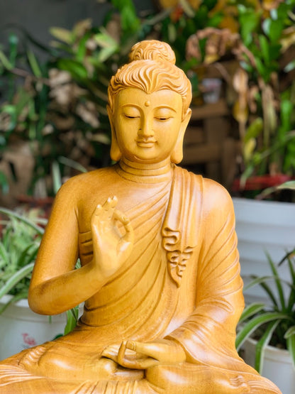 Tượng Gỗ Bổn Sư Thích Ca Thế Giơ Tay - Giáo Hoá Thủ Ấn Cao 50