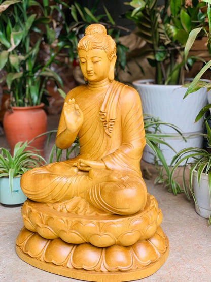 Tượng Gỗ Bổn Sư Thích Ca Thế Giơ Tay - Giáo Hoá Thủ Ấn Cao 50