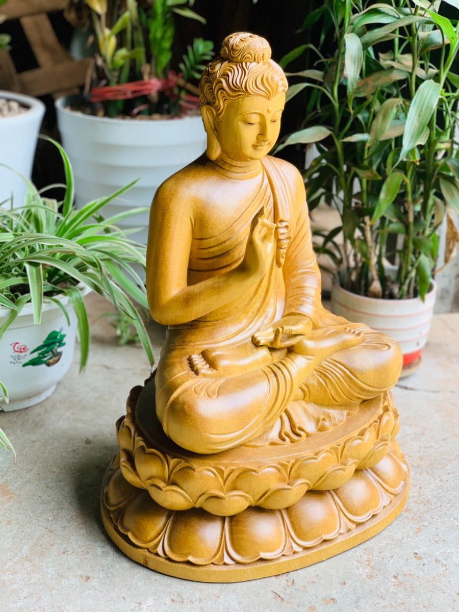 Tượng Gỗ Bổn Sư Thích Ca Thế Giơ Tay - Giáo Hoá Thủ Ấn Cao 50