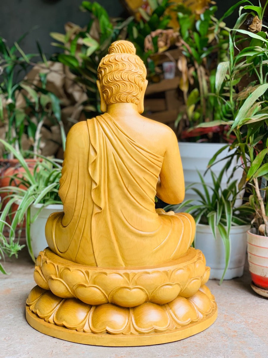 Tượng Gỗ Bổn Sư Thích Ca Thế Giơ Tay - Giáo Hoá Thủ Ấn Cao 50
