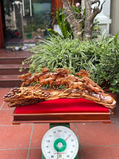 Tượng Ngựa Bát Mã - Mã Đáo Thành Công Gỗ Cẩm