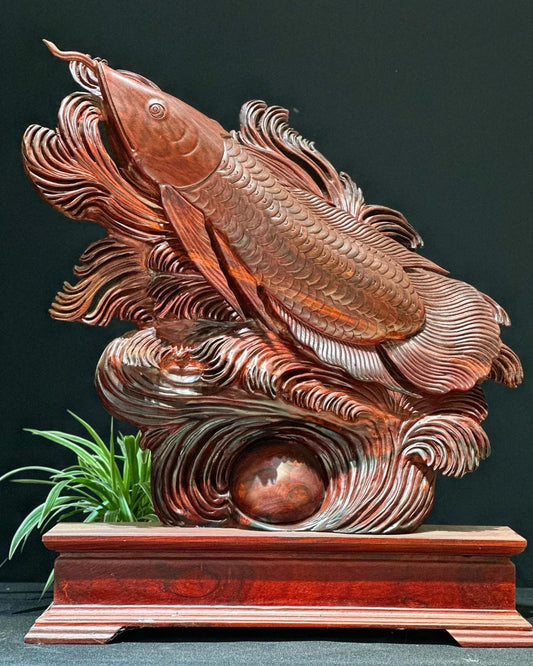 Cá Kim Long  Gỗ Trắc Đỏ Đen