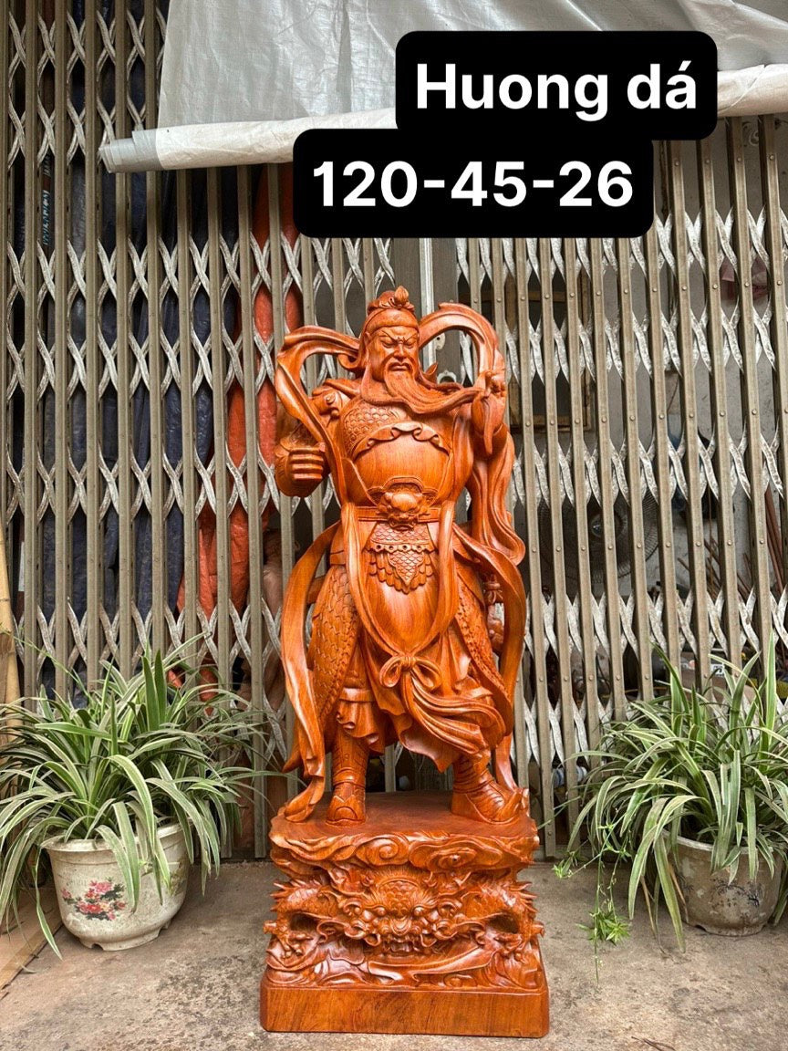 Quan Công - Quan Vân Trường Đứng Chống Đao Vuốt Râu Cao 120