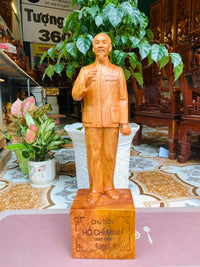 Tượng Chân Dung Toàn Thân Bác Hồ - Hồ Chí Minh Cao 70 Gỗ Hương