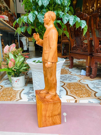 Tượng Chân Dung Toàn Thân Bác Hồ - Hồ Chí Minh Cao 70 Gỗ Hương