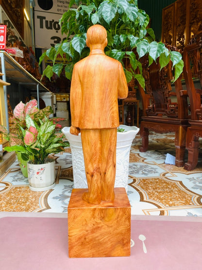 Tượng Chân Dung Toàn Thân Bác Hồ - Hồ Chí Minh Cao 70 Gỗ Hương