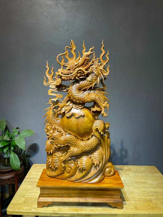 Tượng Con Rồng- Gỗ Ngọc Am Cao 91cm