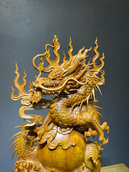 Tượng Con Rồng- Gỗ Ngọc Am Cao 91cm