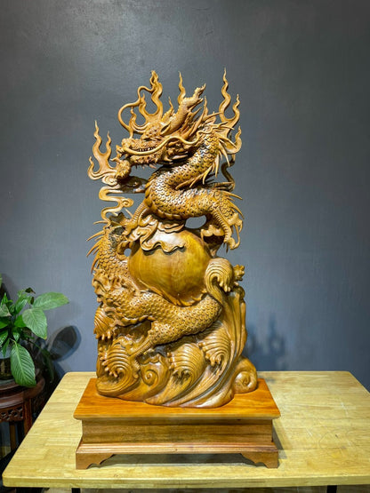Tượng Con Rồng- Gỗ Ngọc Am Cao 91cm