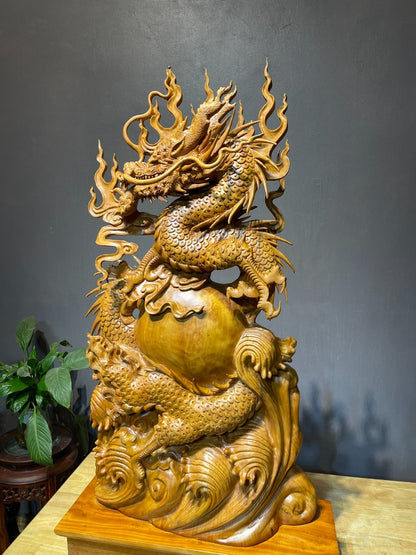 Tượng Con Rồng- Gỗ Ngọc Am Cao 91cm