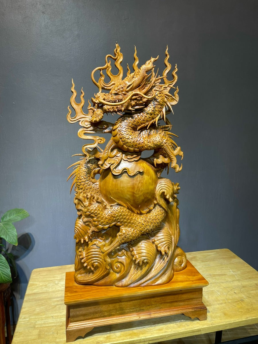 Tượng Con Rồng- Gỗ Ngọc Am Cao 91cm