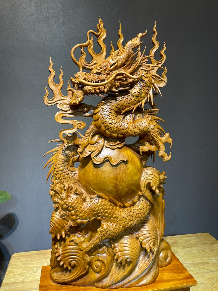 Tượng Con Rồng- Gỗ Ngọc Am Cao 91cm