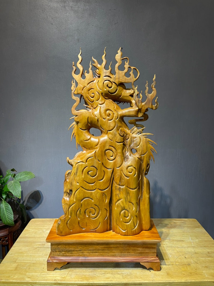 Tượng Con Rồng- Gỗ Ngọc Am Cao 91cm