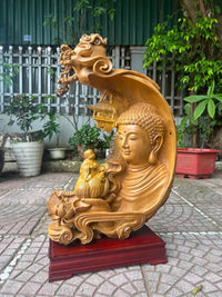 Tượng Gỗ Nghệ Thuật - Diện Phật Gỗ Cẩm Vàng