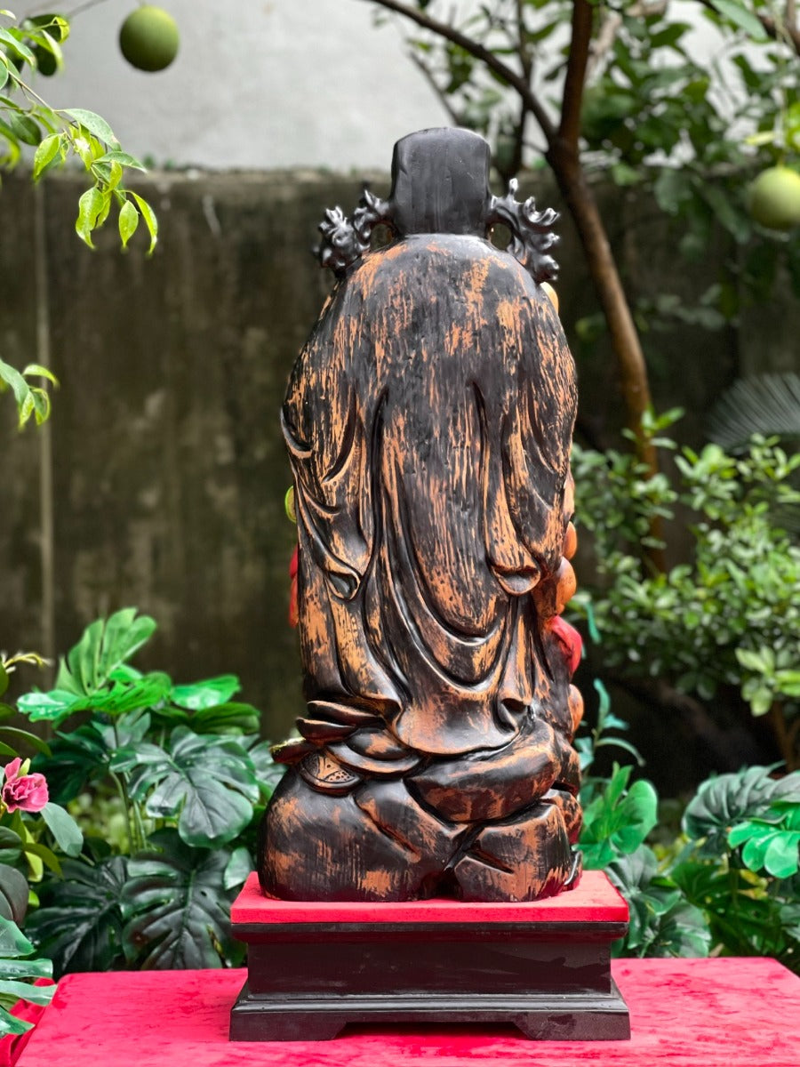 Tượng Gỗ Thần Tài Gỗ Bách Xanh Cao 70cm