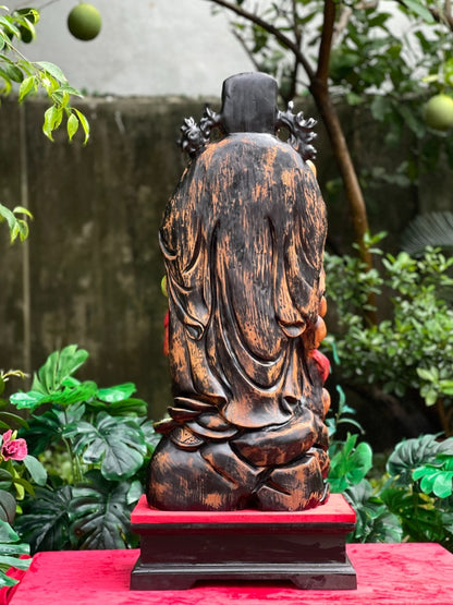 Tượng Gỗ Thần Tài Gỗ Bách Xanh Cao 70cm