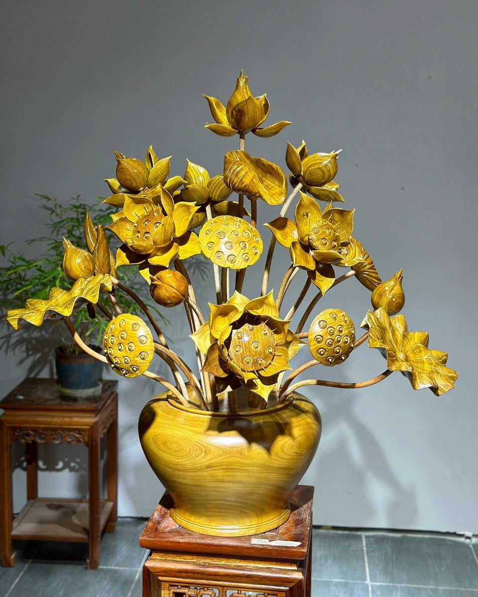 Bình Sen 23 Cành Gỗ Cẩm Vàng