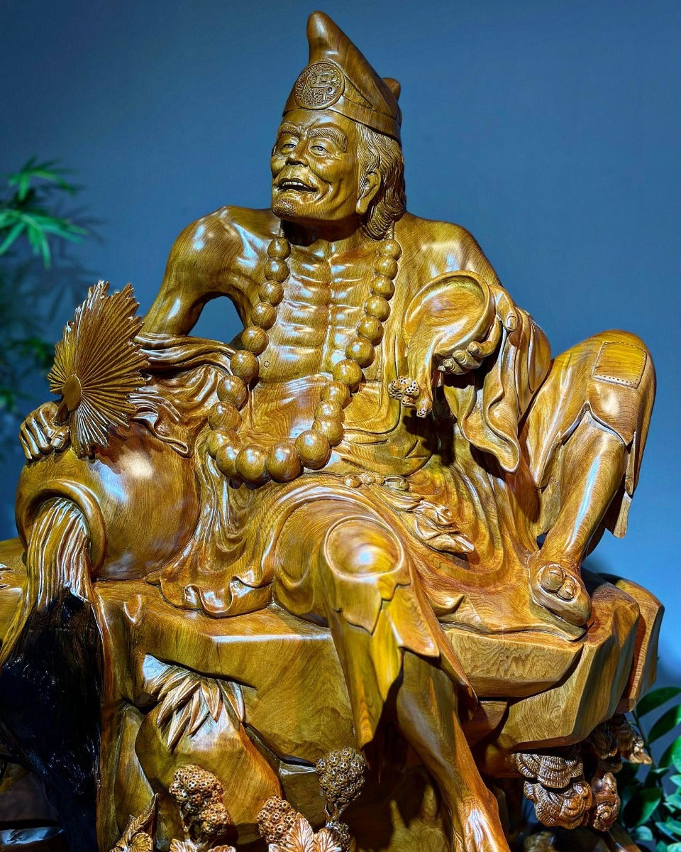 Tế Công Gỗ Ngọc Am Nguyên Khối Cao 1m