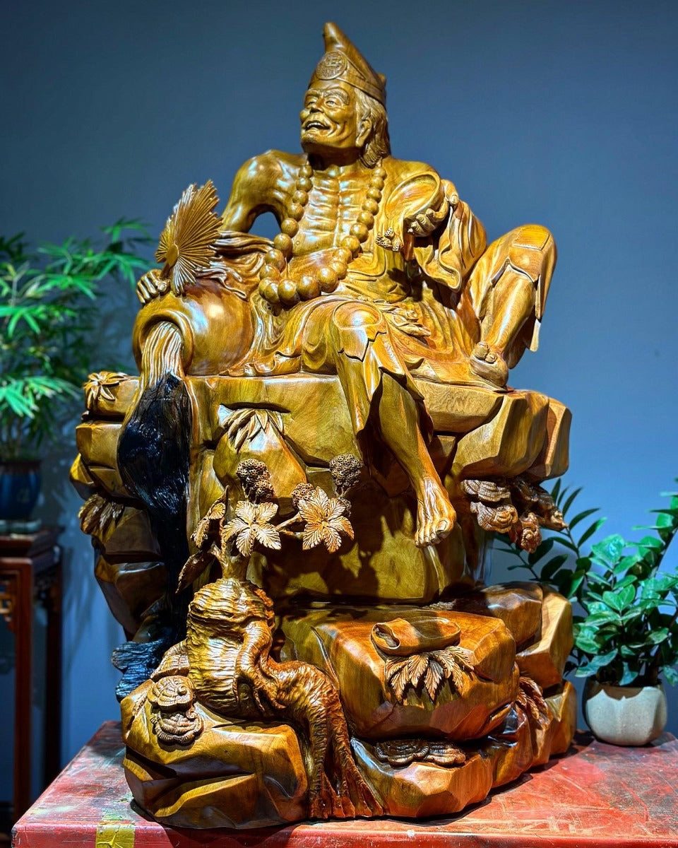 Tế Công Gỗ Ngọc Am Nguyên Khối Cao 1m