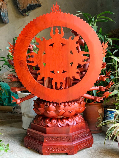 Tượng Gỗ Bồ Tát Chuẩn Đề Gỗ Hương Đá Cao 110cm