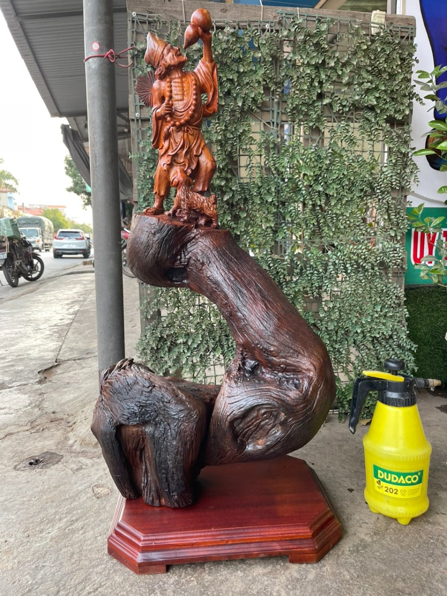Tượng Gỗ Tế Công Uống Say
