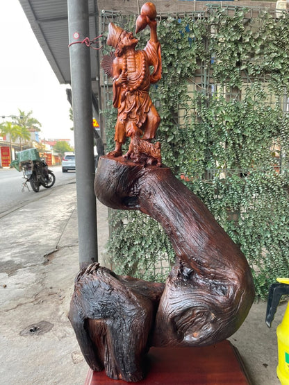 Tượng Gỗ Tế Công Uống Say