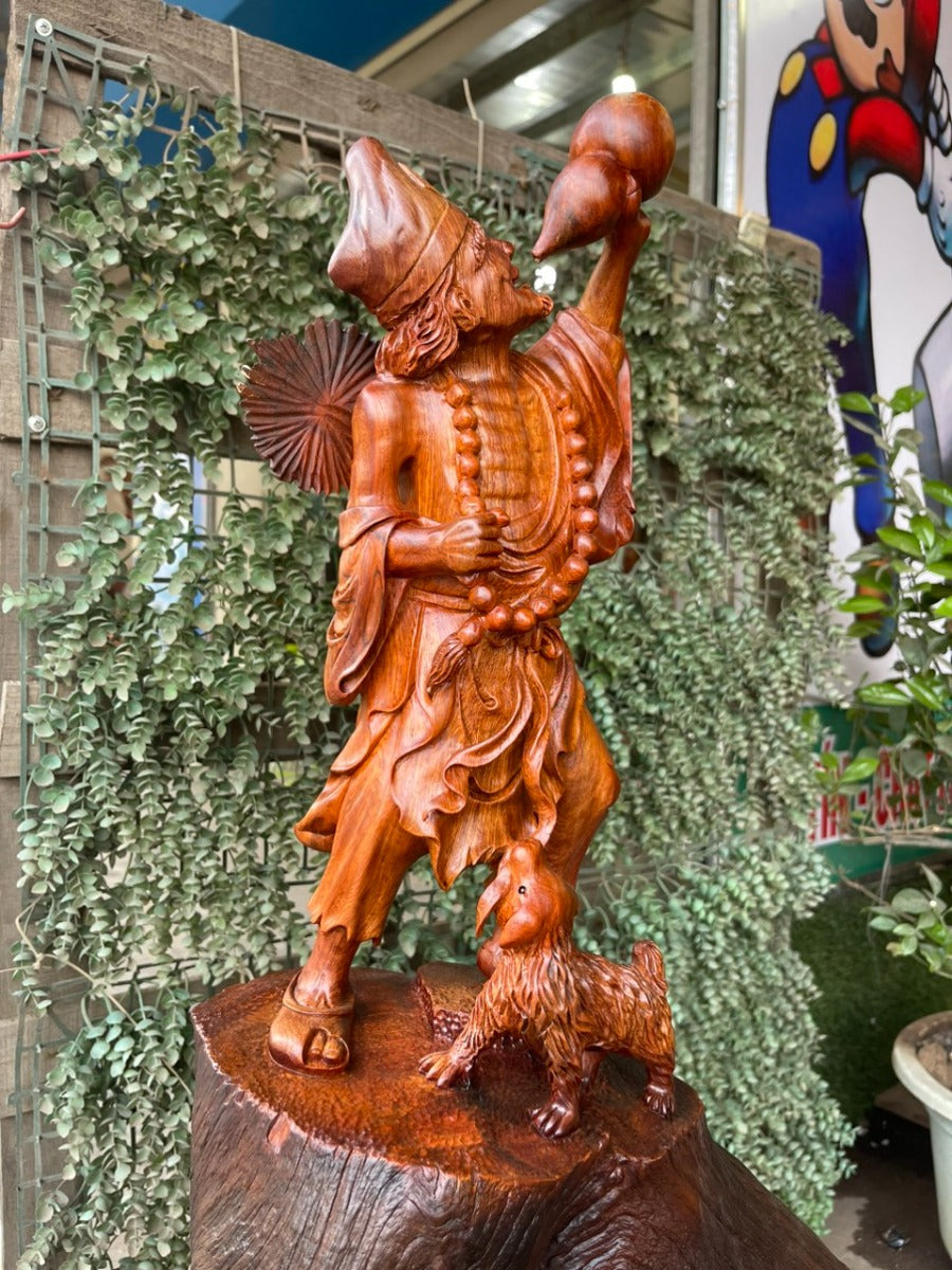 Tượng Gỗ Tế Công Uống Say