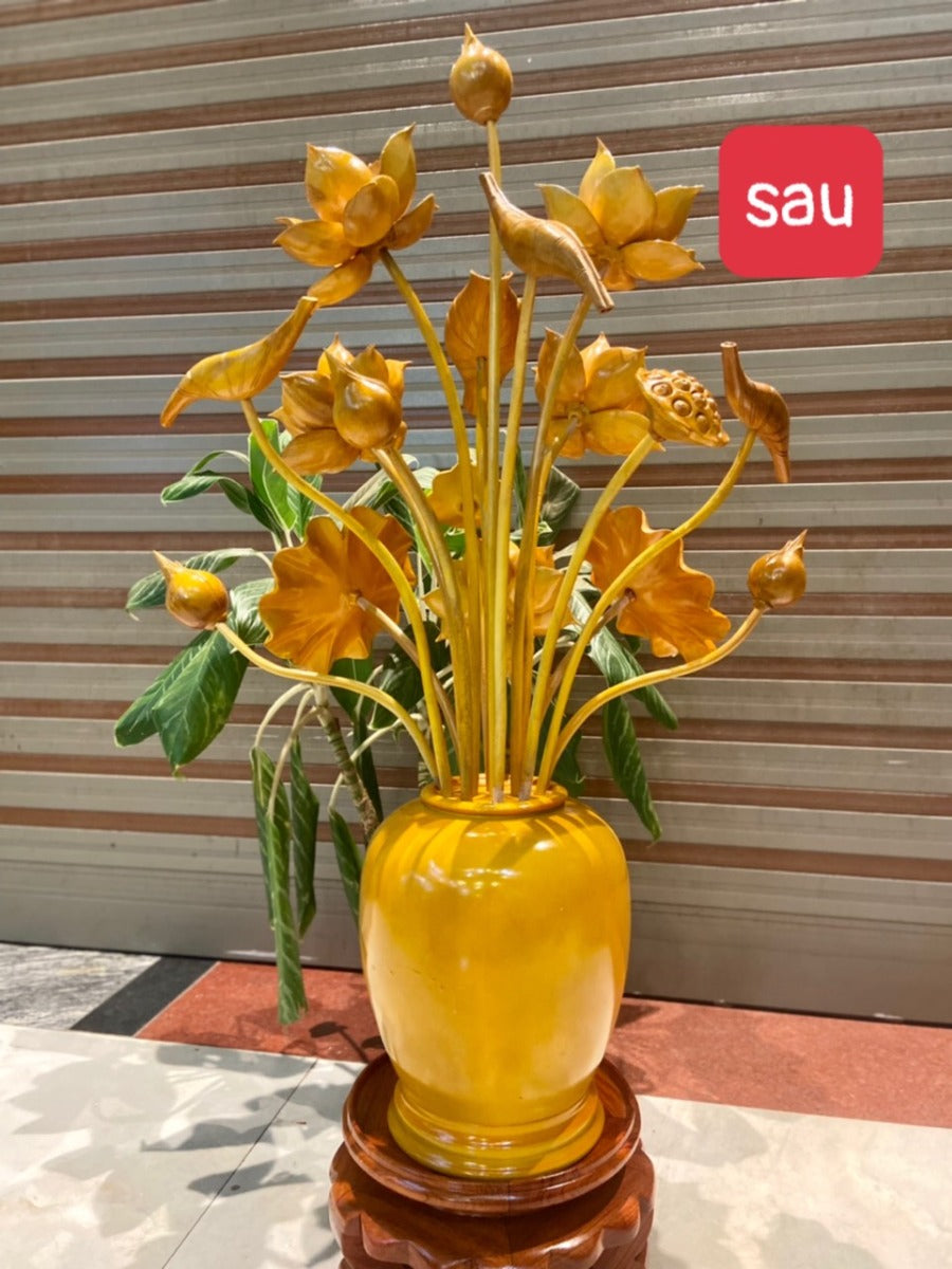 Chum Hoa Sen 17 Bông - Gỗ Xà Cừ