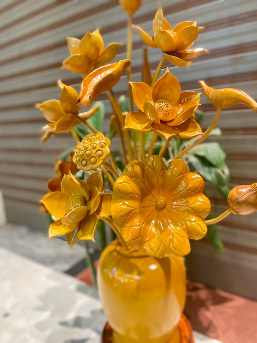 Chum Hoa Sen 17 Bông - Gỗ Xà Cừ