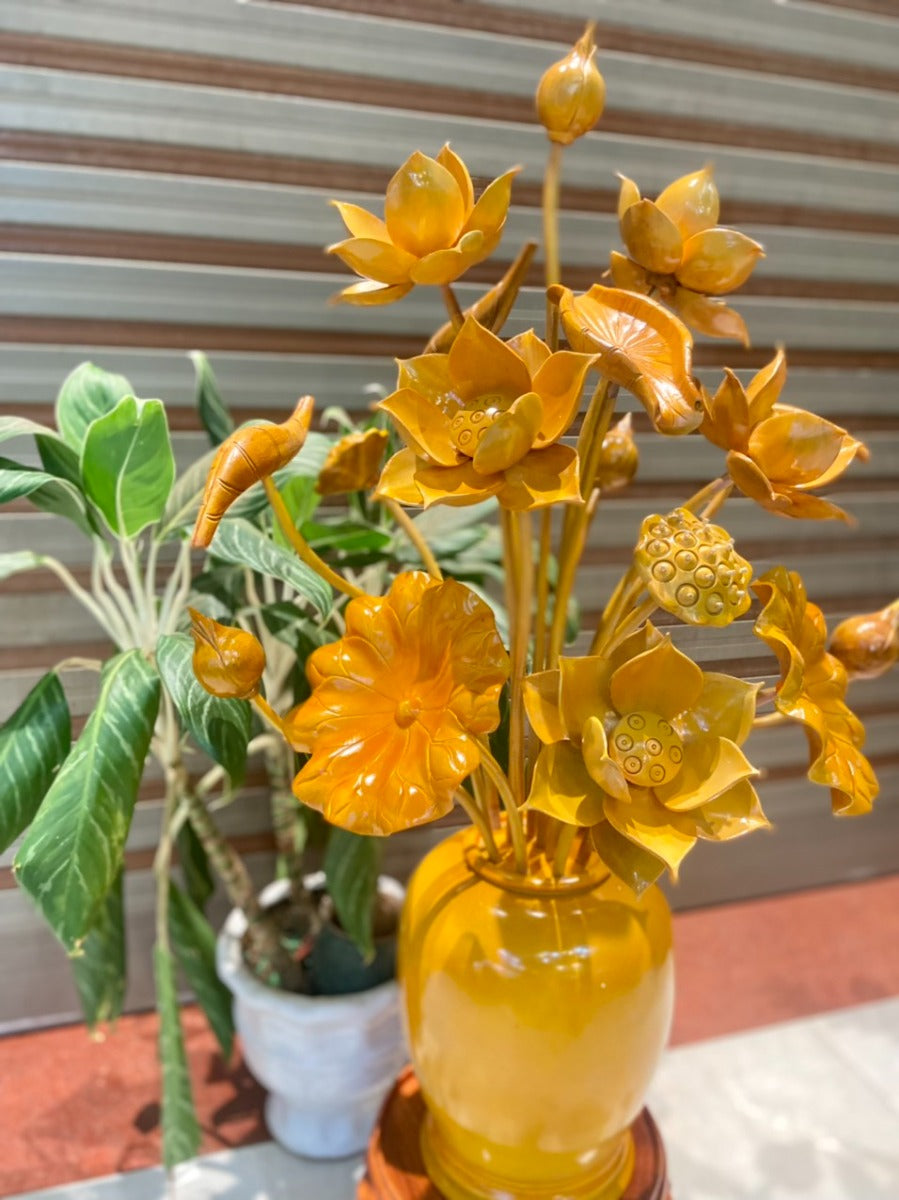 Chum Hoa Sen 17 Bông - Gỗ Xà Cừ