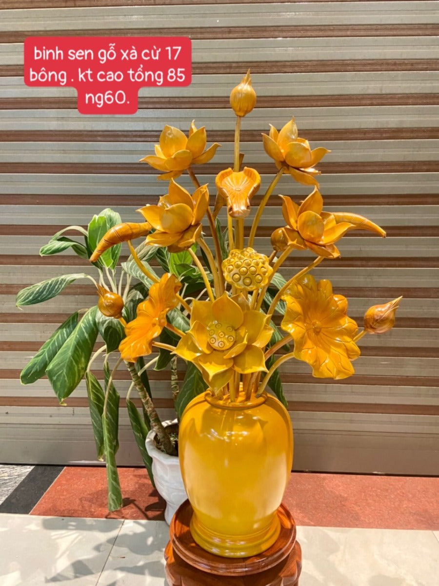 Chum Hoa Sen 17 Bông - Gỗ Xà Cừ