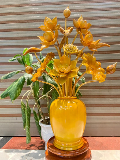 Chum Hoa Sen 17 Bông - Gỗ Xà Cừ