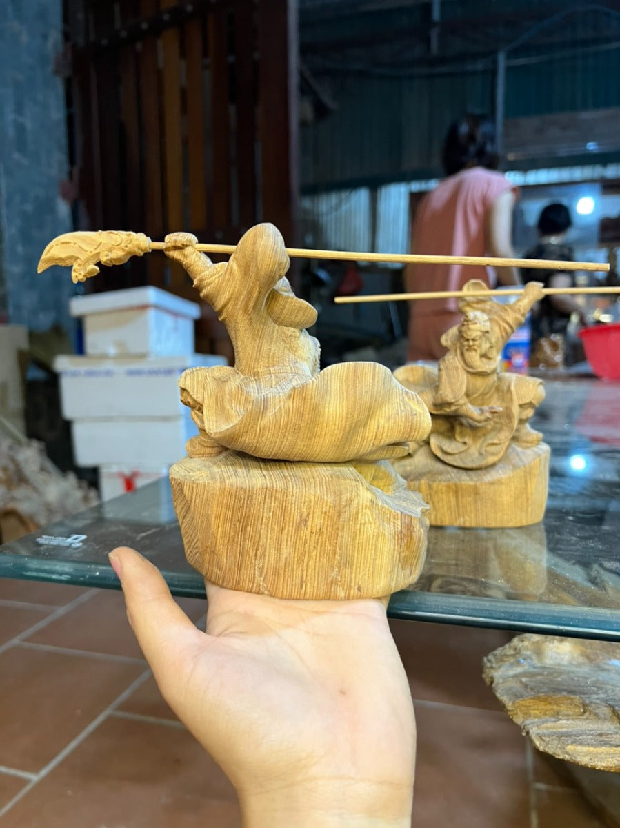 Tượng Quan Công Gỗ Ngọc Am Lên Tuyết Cao 15cm