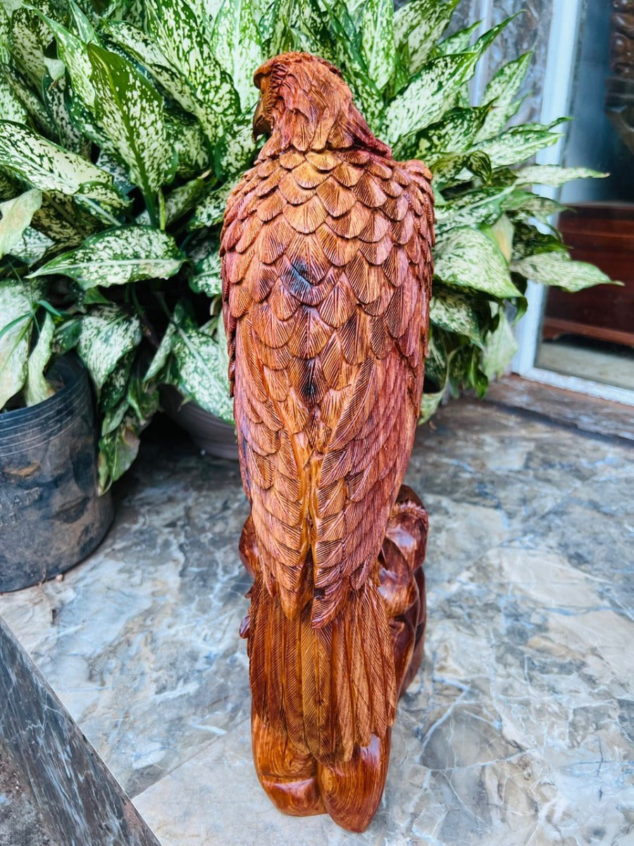 Đại Bàng Đứng Phong Thủy Gỗ Hương Cao 48cm