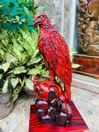 Đại Bàng Đứng Phong Thủy Gỗ Hương Trắc 66cm