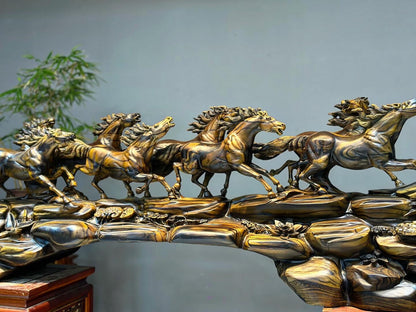 Cầu Bát Mã Truy Phong  Ngang 145cm Gỗ Mun Hóa