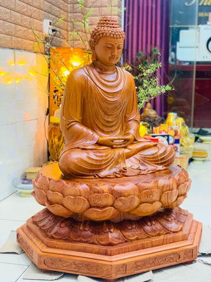 Phật Bổn Sư Thích Ca Mâu Ni Ngồi Tạo Đài Sen Cao 1 mét