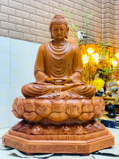 Phật Bổn Sư Thích Ca Mâu Ni Ngồi Tạo Đài Sen Cao 1 mét