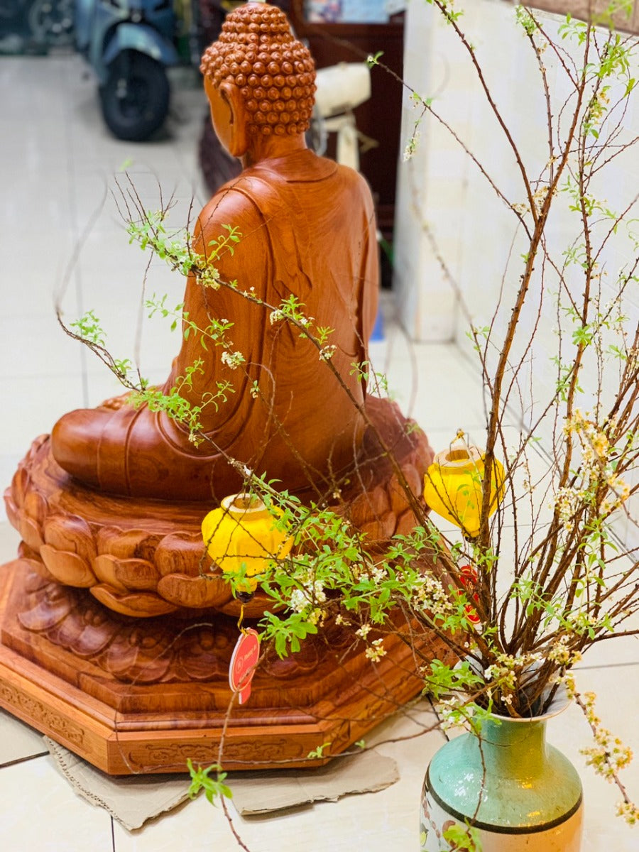 Phật Bổn Sư Thích Ca Mâu Ni Ngồi Tạo Đài Sen Cao 1 mét