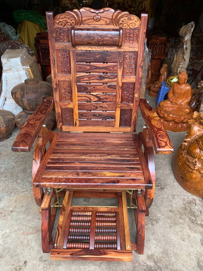 Ghế Lười Tựa Lưng - Ghế Thư Giãn Mẫu Cung Đàn  Gỗ Cẩm