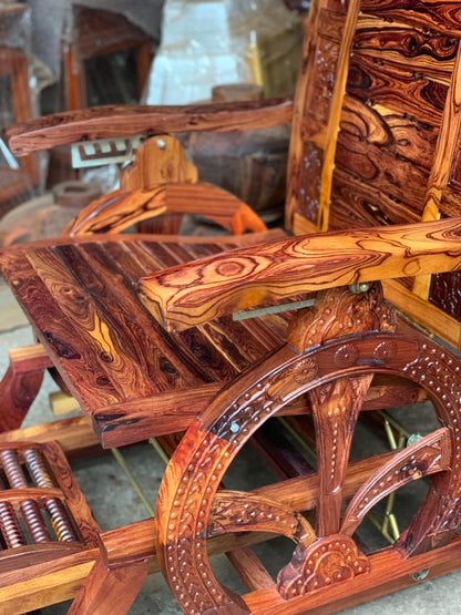 Ghế Lười Tựa Lưng - Ghế Thư Giãn Mẫu Cung Đàn  Gỗ Cẩm
